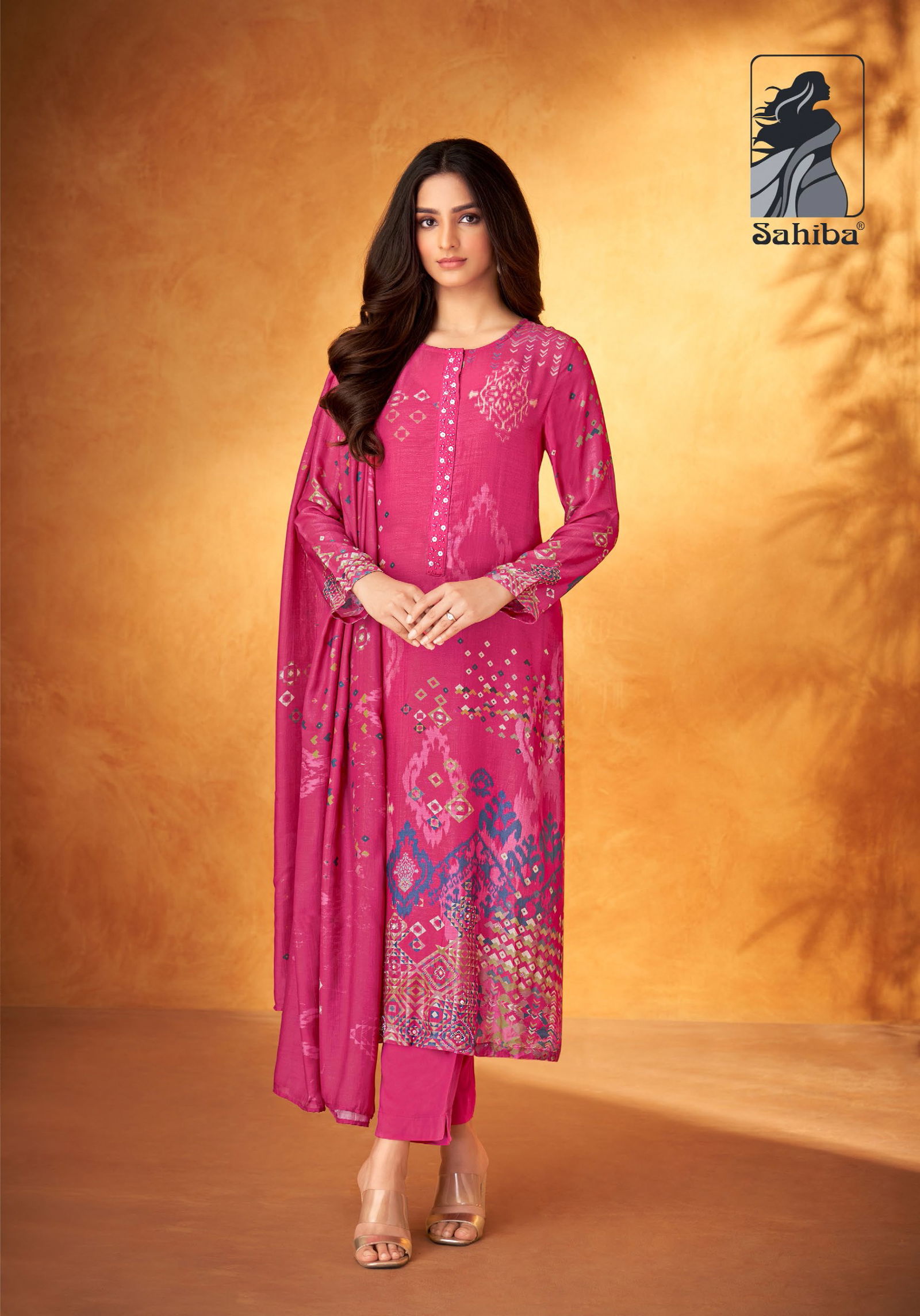 Mehreen By Sahiba Muslin Silk Digital Printed Dress Material Wholesalers In Delhi